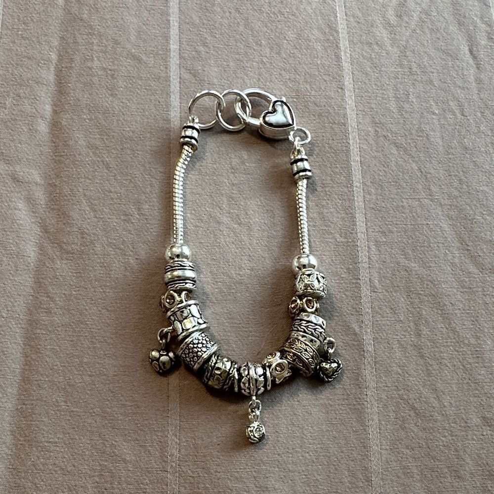 Brighton Personalized Silver Charm Bracelet with charms and spacers